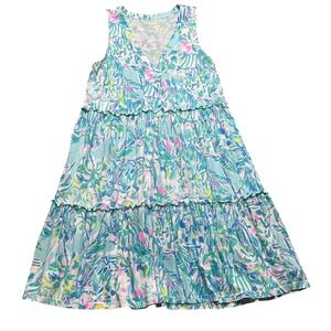 Lilly Pulitzer Women's Sleeveless Tiered Maxi Dress  Floral Beach Cover Up‎